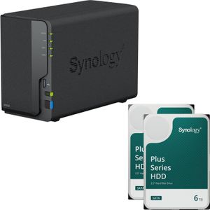 Synology DiskStation DS223 2 Einschübe NAS-Server Leergehäuse + 2x Plus 3.5"" SATA HDD... (2 x 6 TB), Netwerkopslag