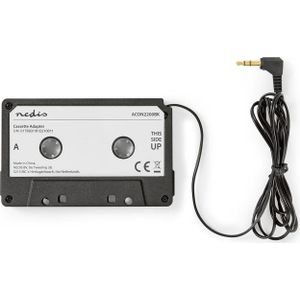 Nedis Auto-audio Aux-cassette-adapter 3,5 mm Kabellengte: 1,00 m Zwart 1,00 m Zwart, ACON2200BK (Analoog -> Analoog), Audio-adapters, Zwart