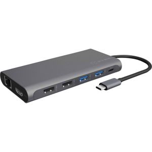 Icy Box USB-C hub met 4K HDMI, PD, IB-DK4050-CPD (USB-C, 12 ports), Docking station + USB-hub, Zwart