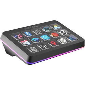 FIFINE D6 Mixer - RGB Studio Controller - 15 LCD Toetsen - Podcast - Zwart