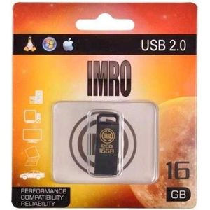 IMRO pendrive 16GB USB 2.0 Zwart (16 GB, USB-A), USB-stick, Zwart