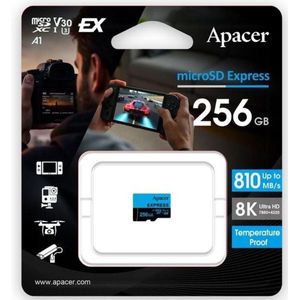 Apacer Mikro SD Speicherkarte mit Adapter UHS-I Clase 10 256 GB (256 GB, microSD, UHS-I), Geheugenkaart