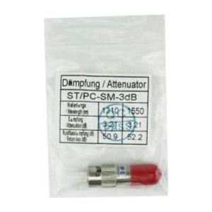 BlueLAN Glasvezelverzwakker Singlemode ST Simplex 8dB, Zendontvangers, Rood