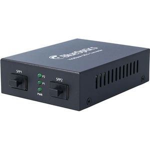 BlueOptics 10G Ethernet Media Converter 2x SFP+ (ZR & RJ45 80 Meter), Zendontvangers, Zwart