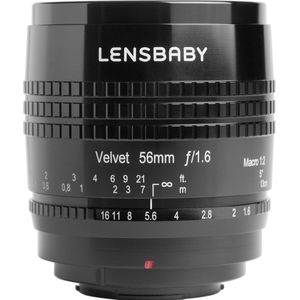 Lensbaby Fluweel 56 (Sony E, APS-C / DX), Objectief, Zwart