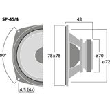 Monacor - Miniatuur Bass-Midrange Luidspreker - Zwart - Aluminium