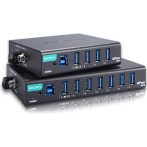 Moxa UPORT 407 - Industriële USB-hub met 7 poorten, inclusief adapter, bedrijfstemperatuur 0 tot 60 °C (USB-B, 7 ports), Docking station + USB-hub