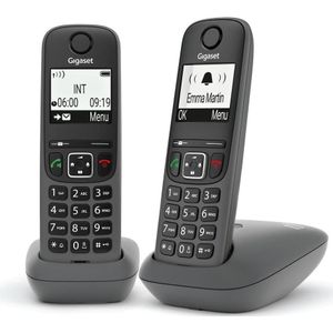 Gigaset AS490DUO - Telefoon - Zwart - Draadloos - 2 Handsets