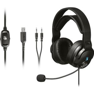 A4Tech Bloody G330p USB+AUX3.5-4P czarne (ANC, Bedraad), Koptelefoon, Zwart