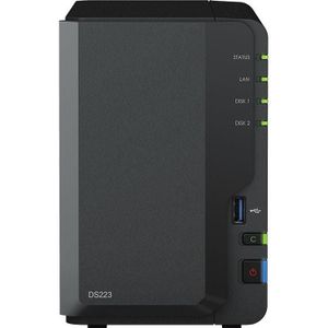 Synology - DS223 - Netwerkopslag - Zwart - 8TB - 2Bay met 2x 4TB HAT3300-4T HDD