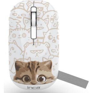 Inca - IWM-242K - Draadloze Muis - Veelkleurig - Kattenmotief