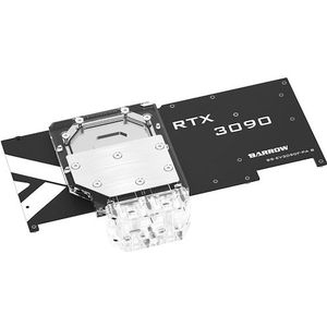 Barrow Actieve achterplaat RTX 3080/90 FTW3 RGB - acryl, GPU waterkoelers