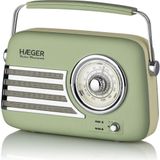 Haeger - RB-GRE.001A - Draagbare Radio - Retro - Bluetooth, FM, USB, AUX, 12 uur autonomie