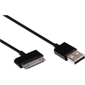 Velleman APPLE KABEL - 30-PIN (CONNECTOR) NAAR USB 2.0 A (CONNECTOR) - ZWART - 1 m (1 m, USB 2.0), USB-kabel