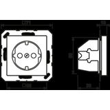 JUNG - A 1520 BFKI ANM - Inbouwstopcontact - Antraciet - Thermoplast