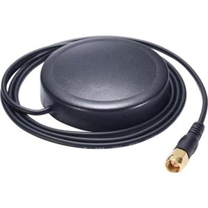 Moxa ANT-GPS-CSM-04-0.2M BK - 1575 MHz actieve GPS/GLONASS 4 dBi antenne met SMA (mannetje) connector en (GPS), Netwerkantenne
