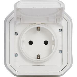 LEGRAND - Plexo 069868L - Opzetstuk voor Vochtige Ruimtes - Ultrawit - Schuko-standaard - 16 A - 250 V - IP44 - IK07