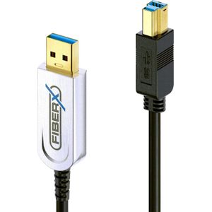 Purelink FiberX Series - USB 3.1 glasvezelkabel - USB-A USB-B - 25m (25 m, USB 3.2 Gen 2), USB-kabel