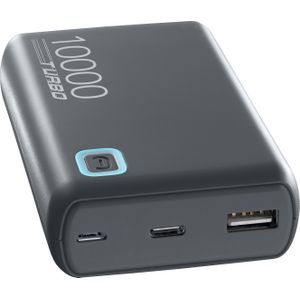 Cellularline Essence Turbo 10000 (10000 mAh, 20 W, 37 Wh), Powerbank, Grijs