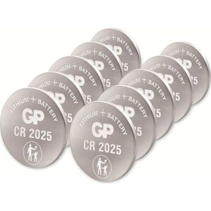 GP Batteries Knoopcel lithium CR2025, 10st. (10 Pcs., CR2025, 160 mAh), Batterijen