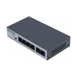 Dexlan Fast Ethernet Switch, 6 x 100/10 Mbit/s 4 x PoE+ 60W (6 ports), Netwerkschakelaar