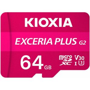 Kioxia - Exceria Plus G2 - Geheugenkaart - 64 GB - microSDXC - U3 - Roze