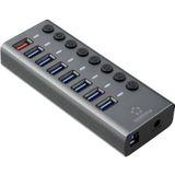 Renkforce - RF-HUB-380 - USB 3.2 Gen 2-hub - 8 Poorten - Aluminium - Zilver