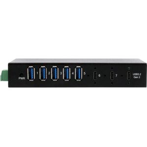 Exsys - EX-12297HMS - USB 3.2 Gen 2x1 Hub - Zwart - 7-poorts