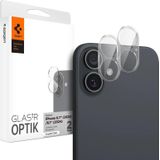 Spigen Optik Glas.tR gehard glas voor iPhone 16 / 16 Plus camera - transparant (2 stuks) (2 Stuk, iPhone 16, iPhone 16 Plus), Smartphone beschermfolie, Transparant