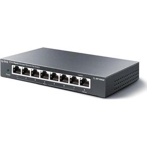 TP-Link RP108GE - TL- Reverse Gigabit PoE Switch, 8 poorten (8 ports), Netwerkschakelaar, Zwart