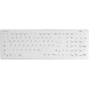Renkforce RF-WPIK-500 USB Hygiene-Tastatur Deutsch, QWERTZ, Windows Weiss Siliko (DE, Bedraad), Toetsenbord, Wit