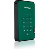 iStorage - diskAshur2 - HDD - 1TB - Groen - Beveiligd met Wachtwoord - Stofdicht en Waterdicht