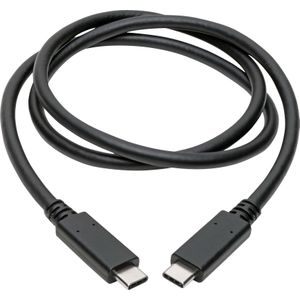 Eaton TRIPPLITE USB-C Kabel M/M - USB 3.1 Gen 2 10 Gbps 5A Rating USB-IF Certified Thunderbolt 3 Com (0.91 m, USB 3.2 Gen 2), USB-kabel