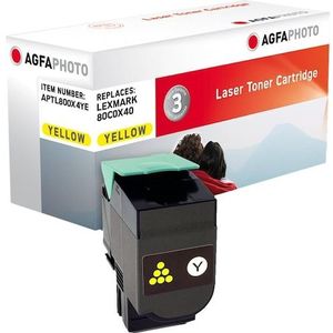 AGFAPHOTO, Toner, Gele tonercartridge (Alternatief voor: Lexmark 80C0X40, Lexmark 800X4) (Y)