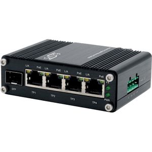 Exsys - EX-62020PoE-SFP - Netwerkschakelaar - Zwart - 5 Poorten - PoE Ondersteuning