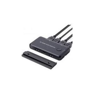 Générique Mini Switch KVM éco 2 poorten HMDI 4K/60Hz en USB 2.0 met kabels, KVM schakelaars