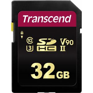 Transcend SDHC 700S 32GB klasse 10 UHS-II U3 V90 (SDHC, 32 GB, U3, UHS-II), Geheugenkaart, Zwart