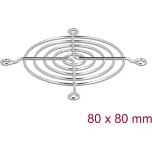 Delock Lüftergitter 80 x 80 mm silber, PC ventilator accessoires, Zilver