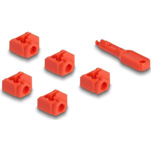 Delock - RJ45 Port Blocker Set - Rood - Beveiliging van Notebooks - 10 Stuks
