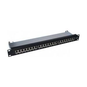 Exertis Connect Patchpaneel Cat.6A STP 24 poort 19" zwart - Patchpaneel, Server accessoires, Zwart