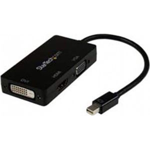StarTech Mini DisplayPort auf HDMI / DVI / VGA Adapter - 3-in-1 mDP Konverter - 1920x1200/1080p - Reiseada... (HDMI, DVI, VGA, 10 cm), Data + Video Adapter, Zwart