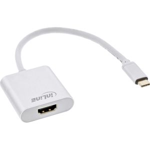 InLine USB Type-C naar HDMI (HDMI, 20 cm), Data + Video Adapter, Zilver