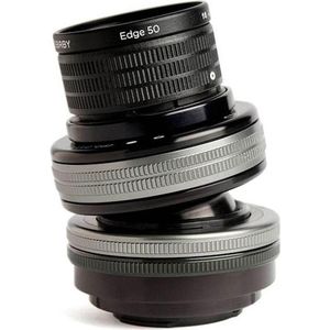 Lensbaby Composer Pro II incl. Edge 50 Optics Fuji (Fujifilm X, Volledig formaat, APS-C / DX), Objectief, Zwart, Zilver