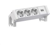 Bachmann - Stekkerdoos DESK2 - Wit - Aluminium - 3 SCHUKO-aansluitingen