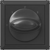 Seano - Afdekking 3-Trapschakelaar - Geanodiseerd Antraciet - Kunststof