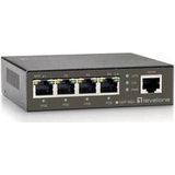 LevelOne Schakelaar 5x GEP-0523 4xPoE (5 Havens), Netwerkschakelaar, Zwart