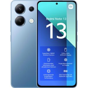 Xiaomi Redmi Note 13 (128 GB, IJsblauw, 6.67", Hybride dubbele SIM, 4G), Smartphone, Blauw