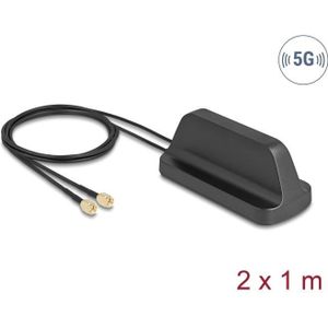 Delock 5G LTE GNSS WiFi 6 MIMO Antenne 2 x SMA Stecker 2,1 - (5G), Netwerkantenne