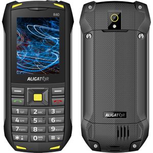 Aligator R40 eXtremo (2,4") Zwart, Geel Feature phone (2.40", 5 Mpx), Sleutel mobiele telefoon, Geel, Zwart