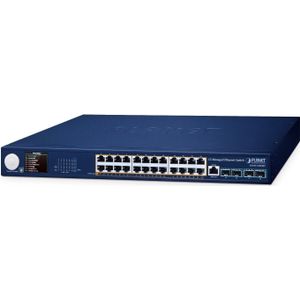 Planet GS-6311-24P4XV 24-poorts beheerde Ethernet-switch (28 ports), Netwerkschakelaar, Blauw